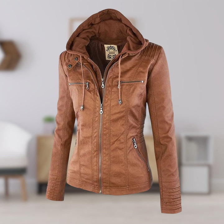 Cornelie | Stijlvol Bikerjack met Afneembare Capuchon