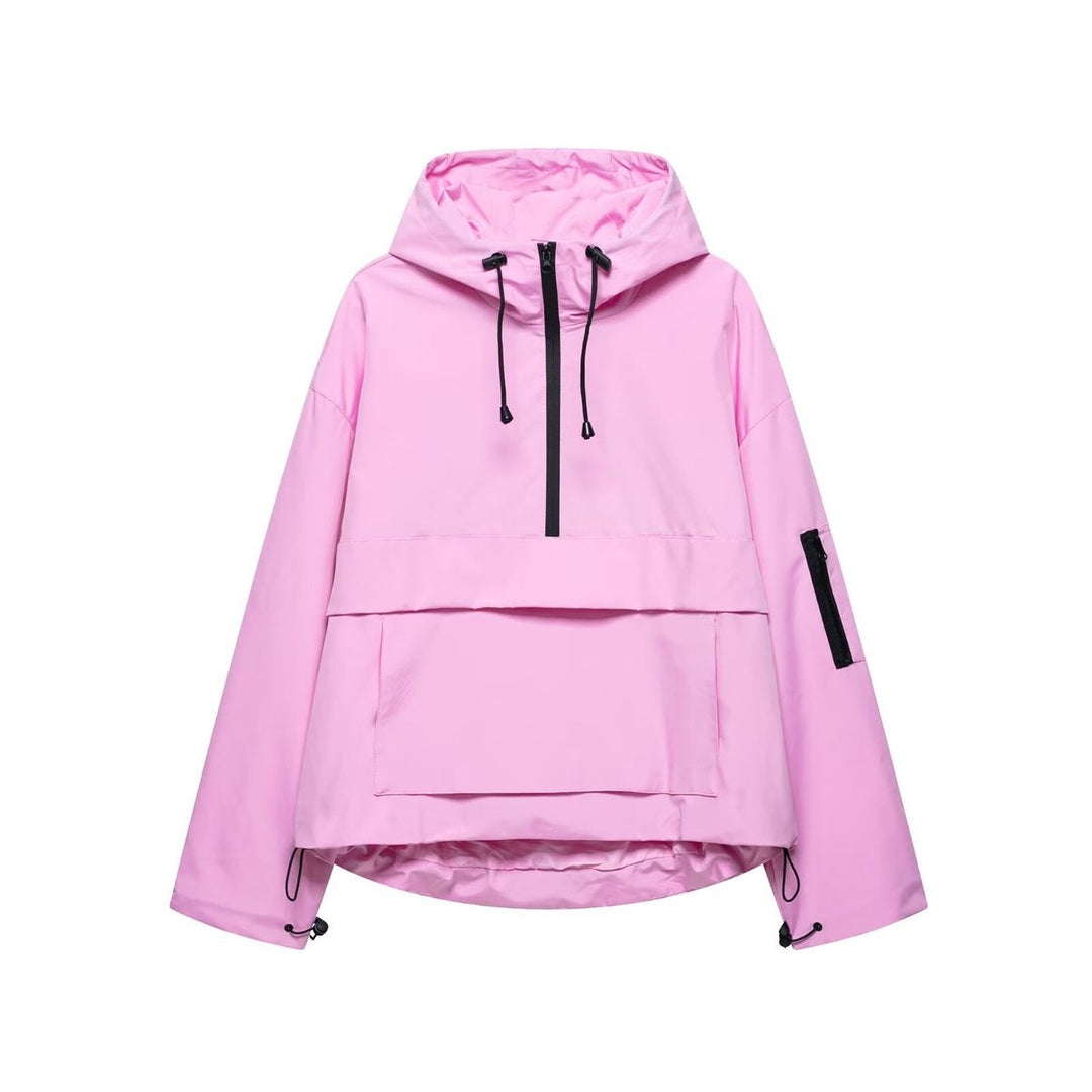 Nadine | Sportieve Anorak met Capuchon en Halve Rits