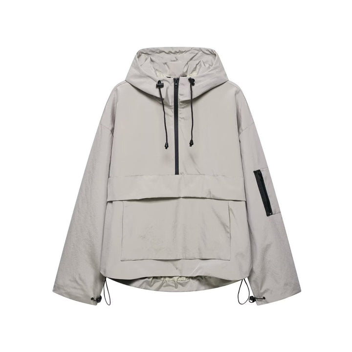 Nadine | Sportieve Anorak met Capuchon en Halve Rits