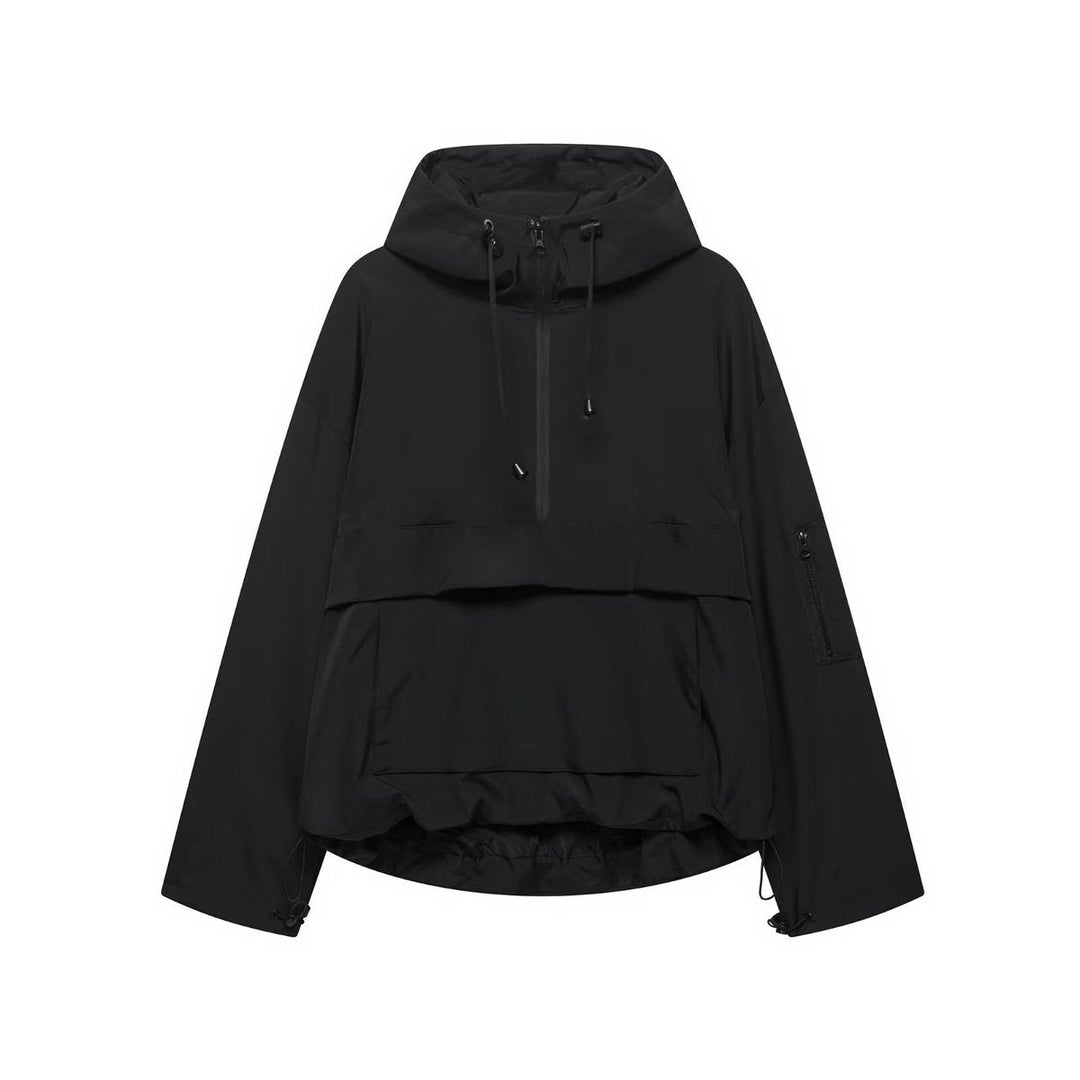 Nadine | Sportieve Anorak met Capuchon en Halve Rits