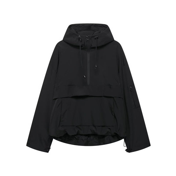 Nadine | Sportieve Anorak met Capuchon en Halve Rits