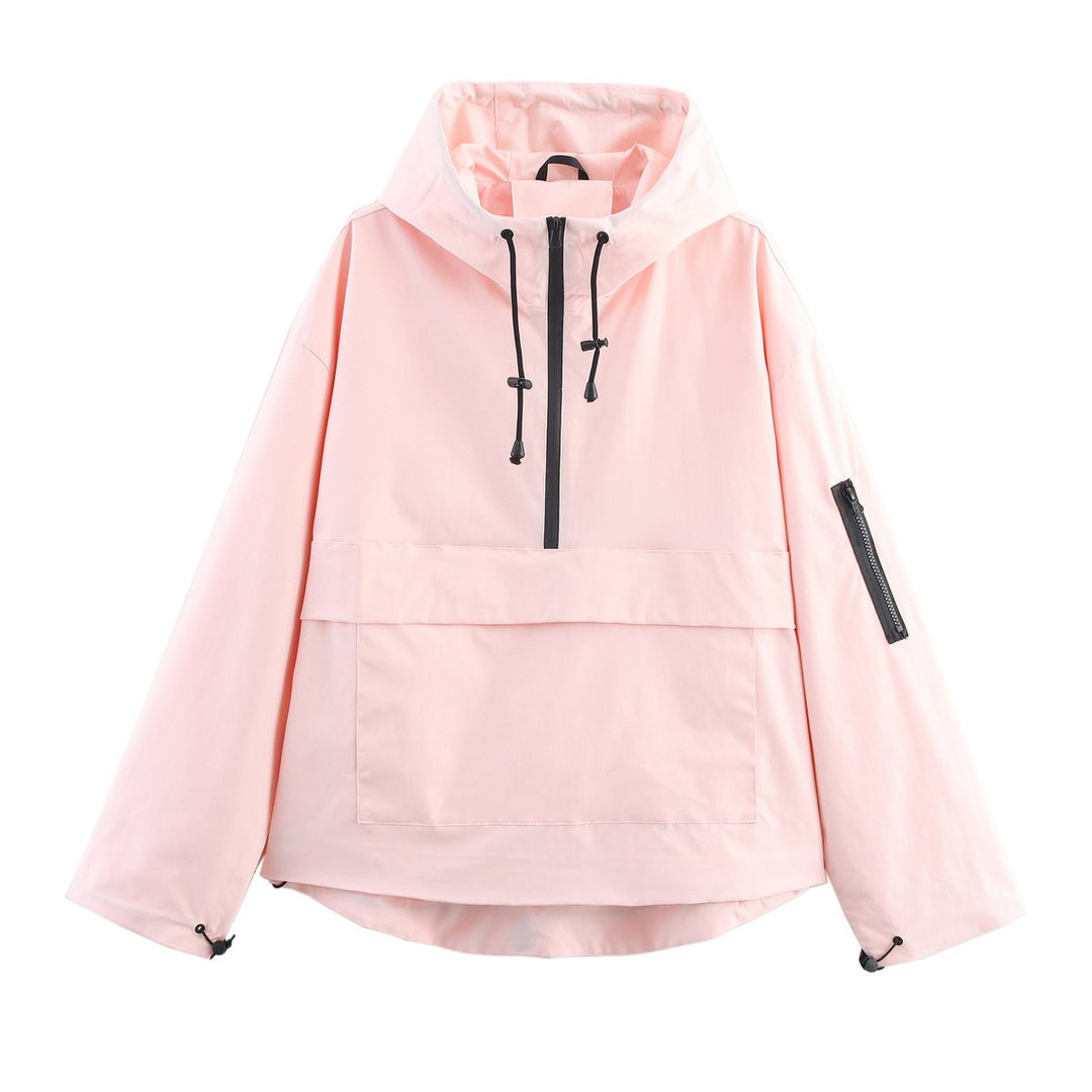Nadine | Sportieve Anorak met Capuchon en Halve Rits