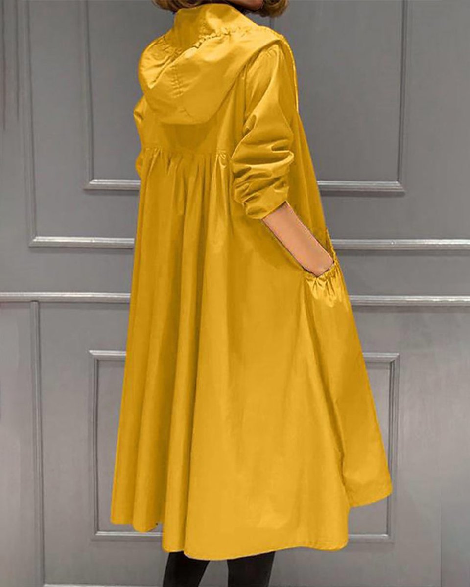 Elise | Elegante Lange Trenchcoat met Capuchon