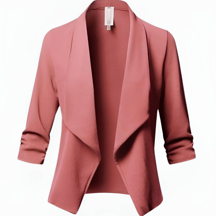 Ingeborg | Elegante Open Blazer met Gerimpelde Mouw