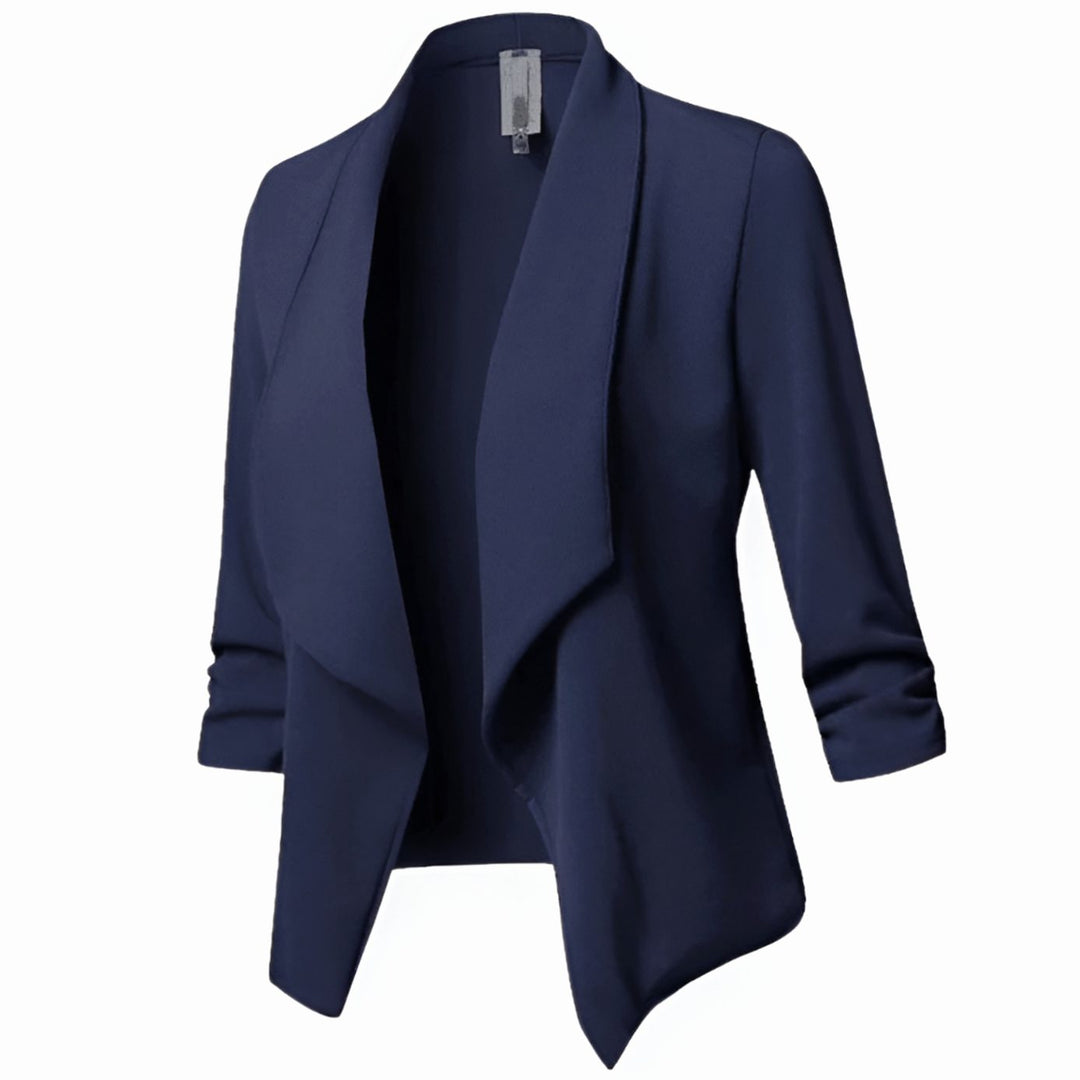 Ingeborg | Elegante Open Blazer met Gerimpelde Mouw