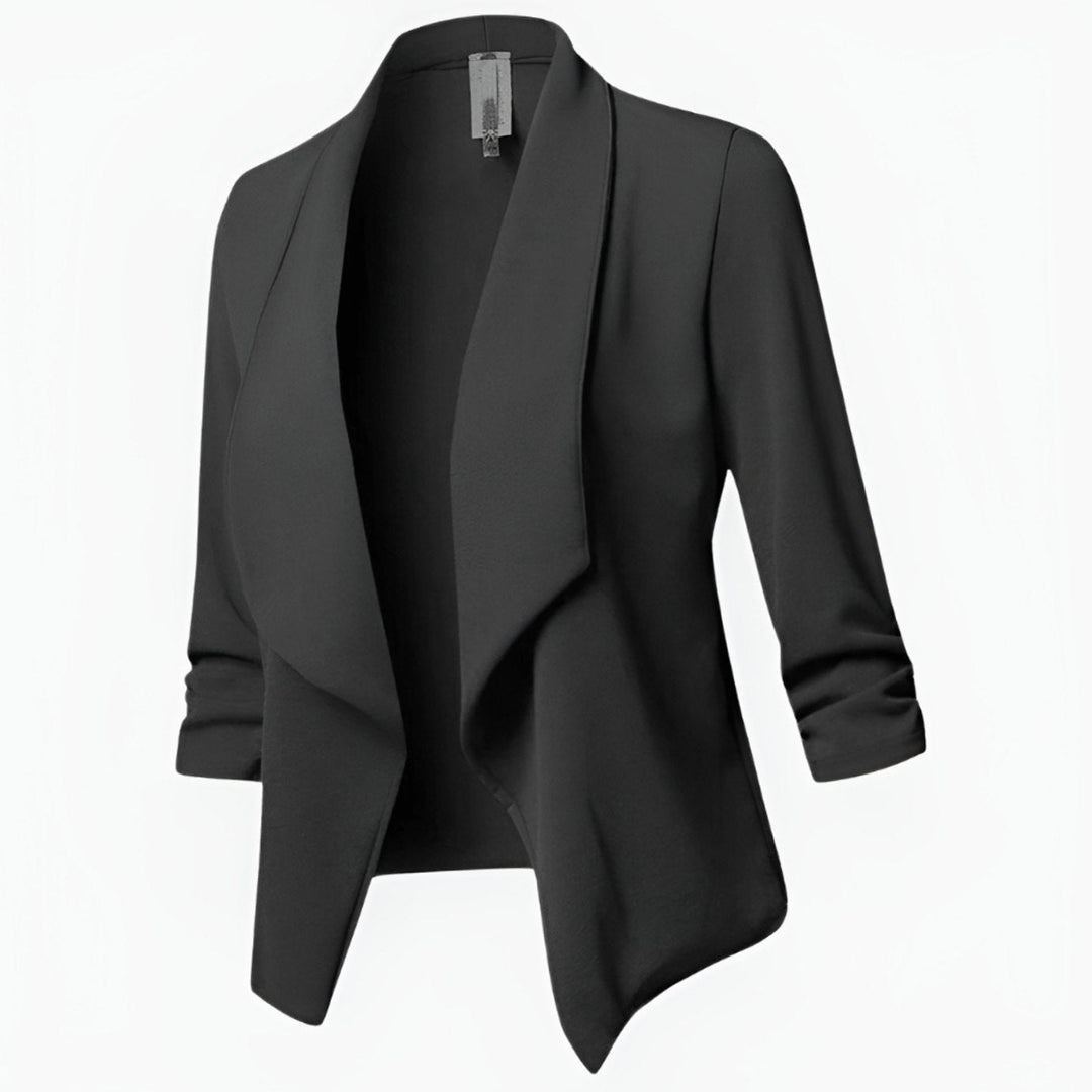 Ingeborg | Elegante Open Blazer met Gerimpelde Mouw