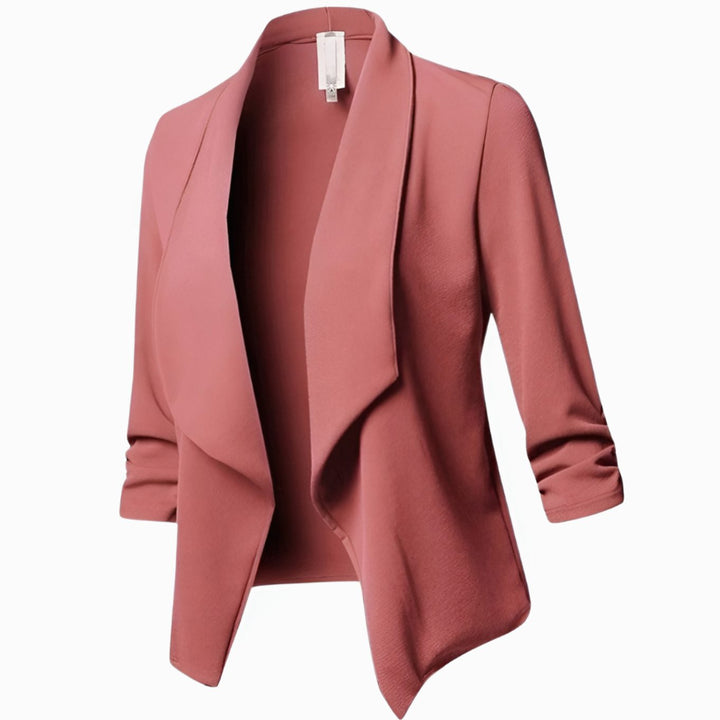 Ingeborg | Elegante Open Blazer met Gerimpelde Mouw