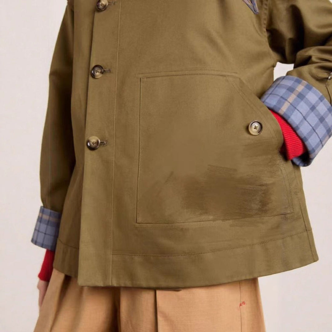 Fien | Oversized Korte Jas met Dubbele Knooprij