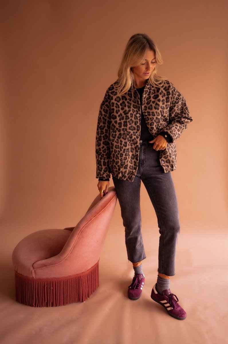 Linda | Oversized Jack met Luipaardprint