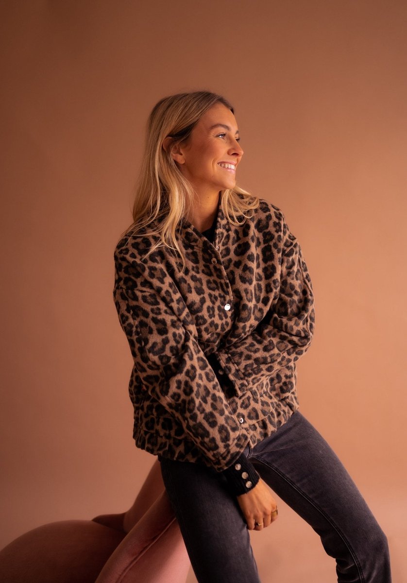 Linda | Oversized Jack met Luipaardprint