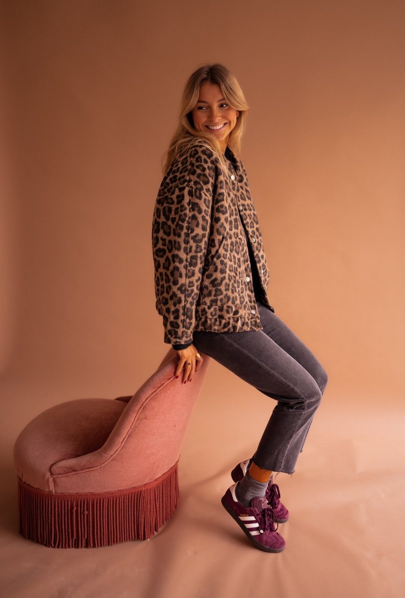 Linda | Oversized Jack met Luipaardprint