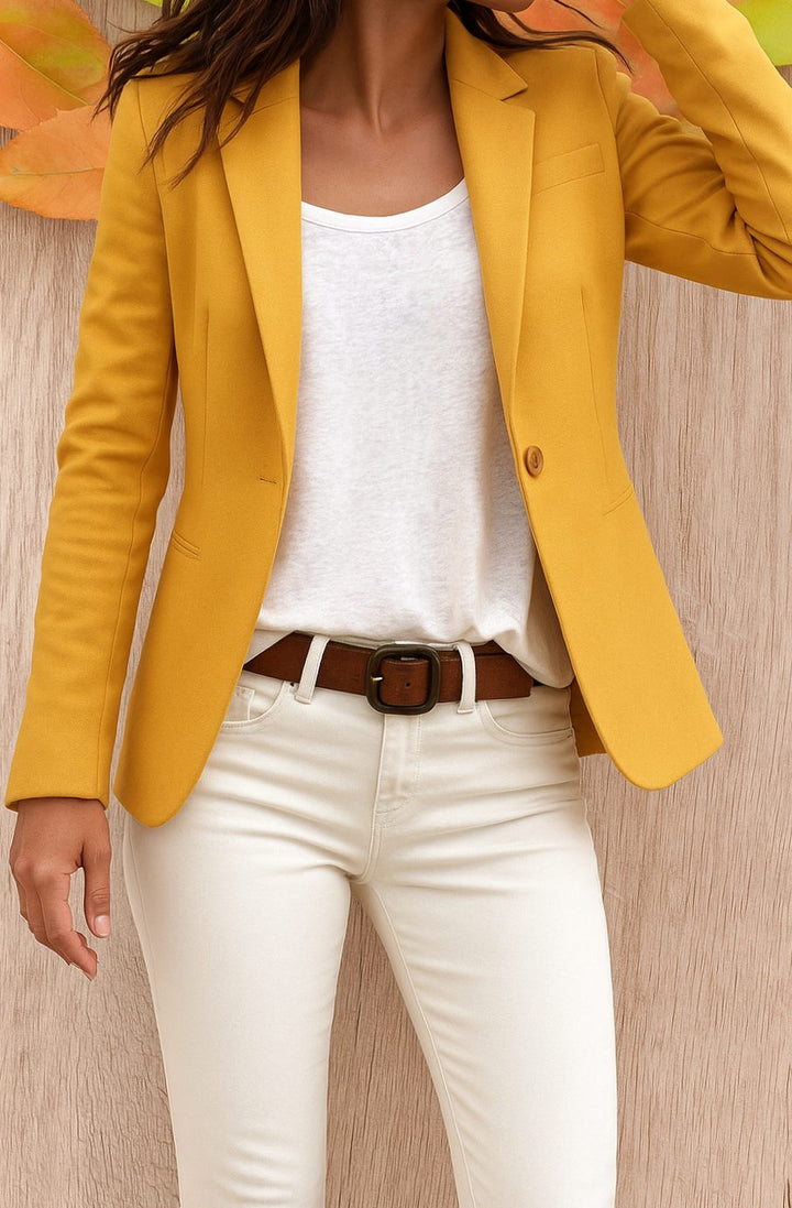 Esmee | Getailleerde Blazer met Enkele Knoop
