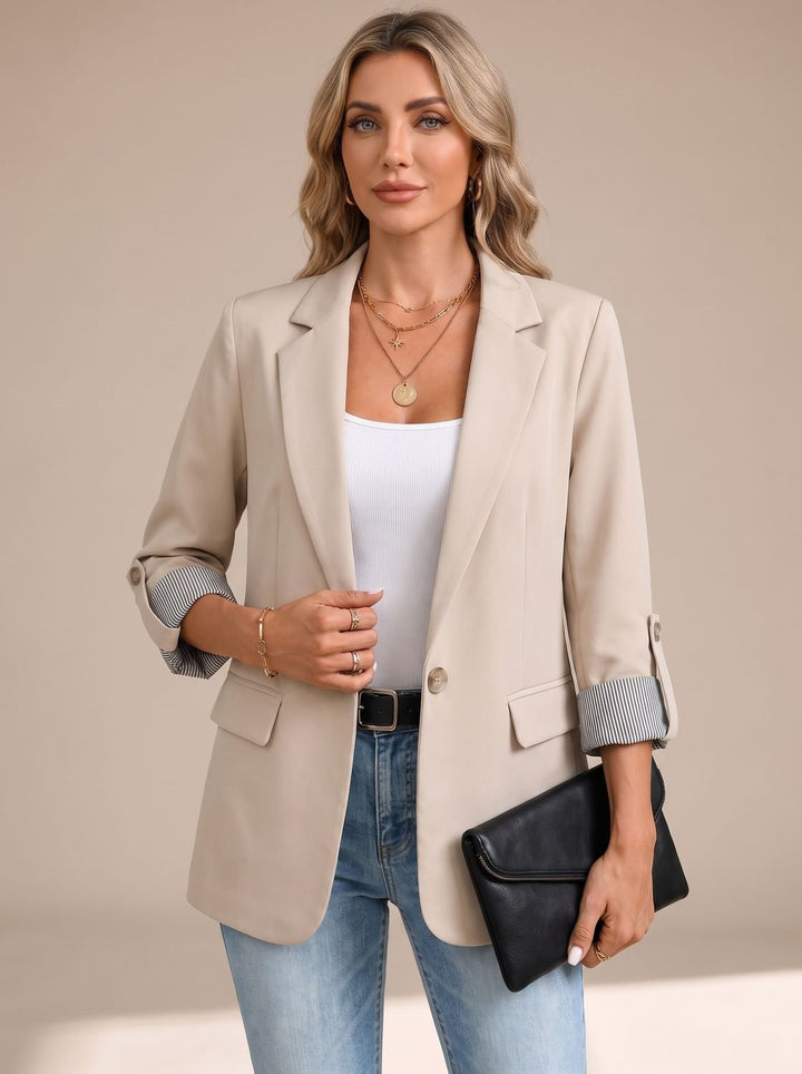 Harmke | Soepel Getailleerde Blazer met Oprolbare Mouwen