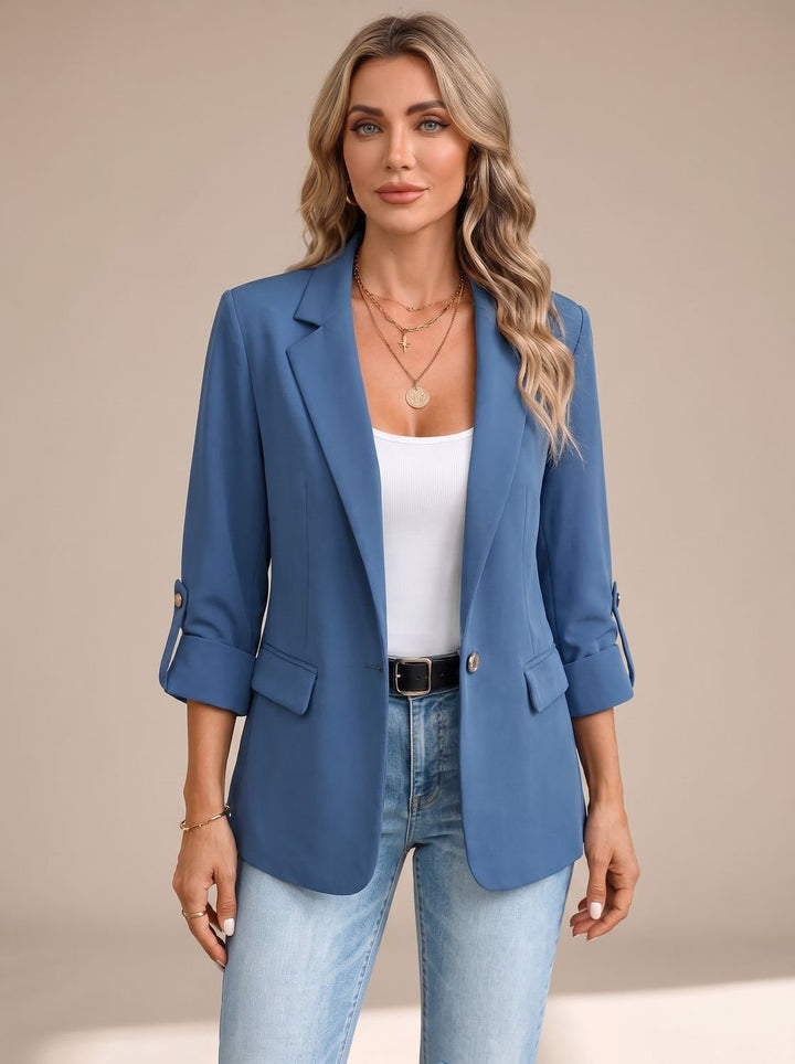 Ingeborg | Soepel getailleerde blazer met oprolbare mouwen