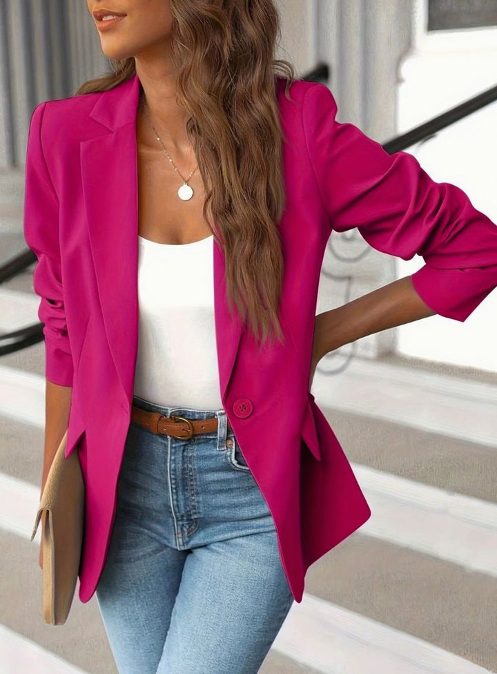 Elise | Getailleerde Blazer met Geplooide Mouwen