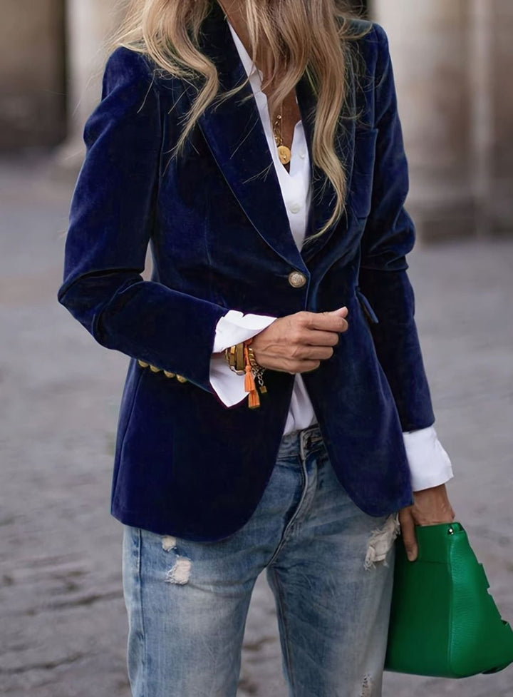 Jacoba | Getailleerde Blazer met Enkele Sierknoop