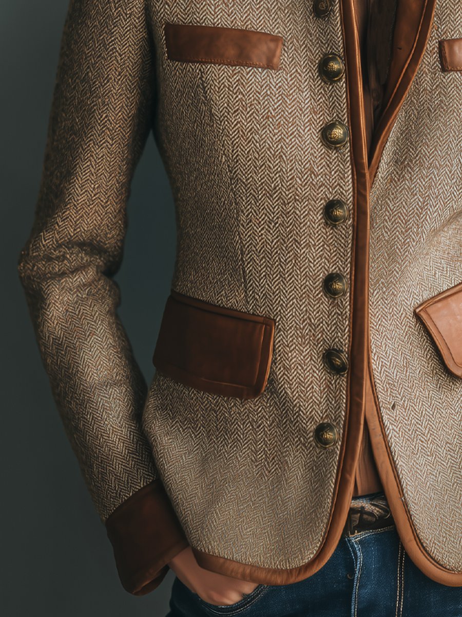 Anniek | Verfijnde Visgraat Blazer