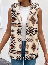 Aafien | Warme Bodywarmer met Capuchon en Print