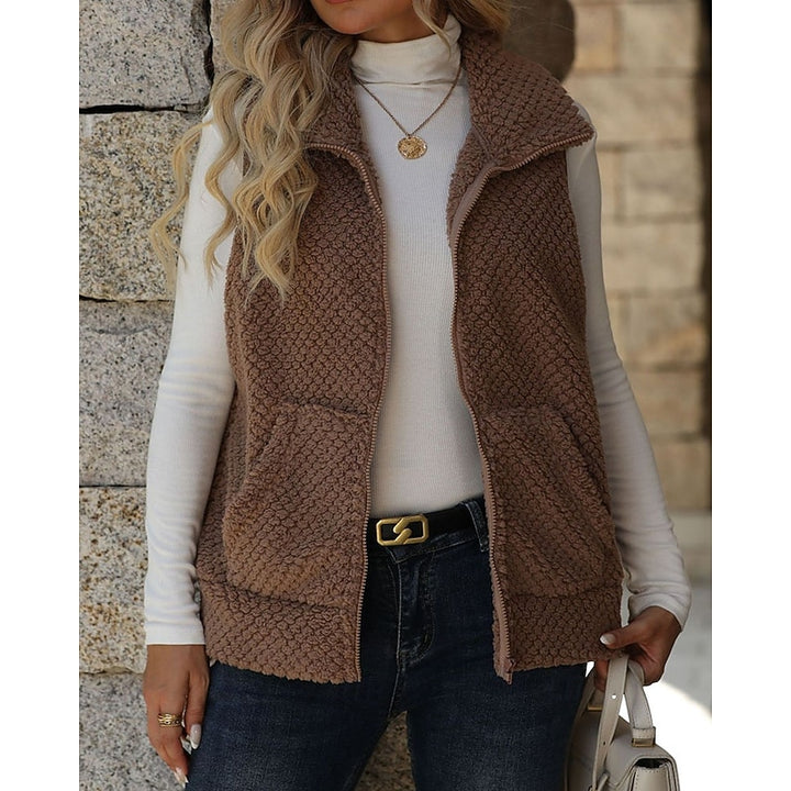 Marga | Zachte Bodywarmer met Opstaande Kraag